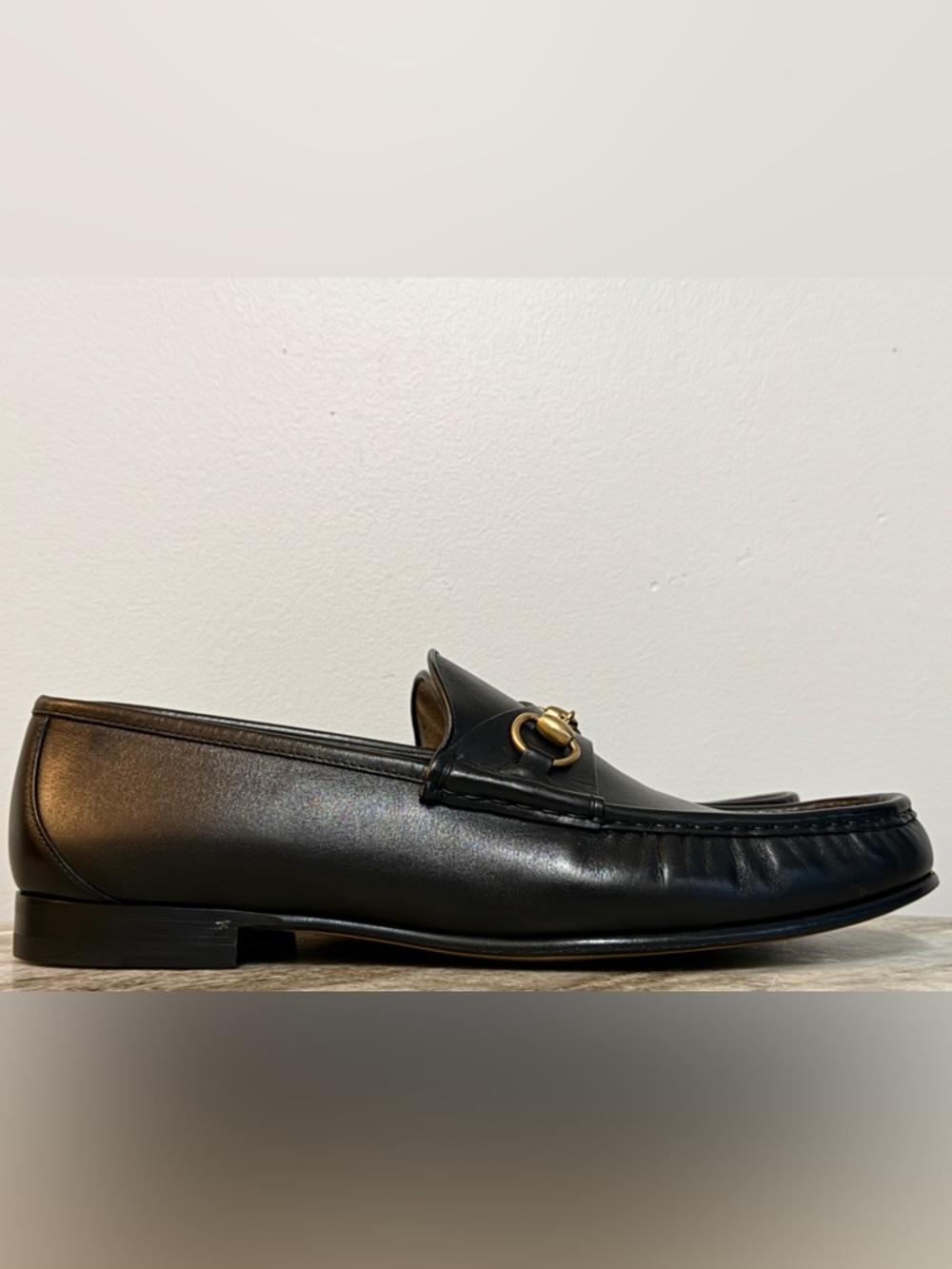 GUCCI 1953 Horsebit Leather Loafer Black Leather 13/ 13.5 US $1100 Jordaan NEW! - Picture 3 of 12